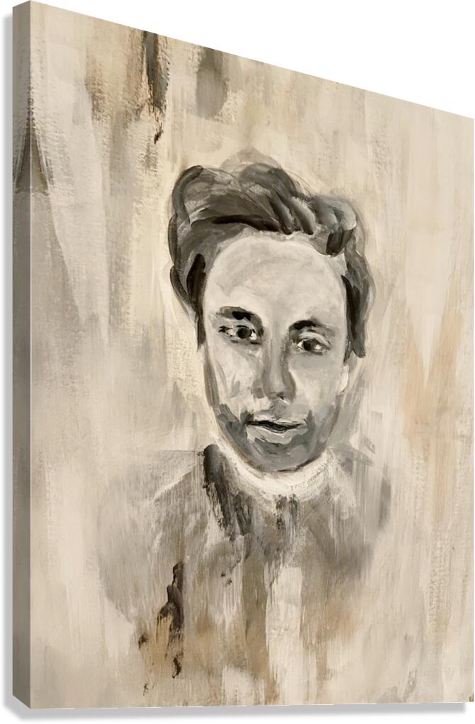 Him - 70x50cm acrylic painting on canvas by Lana Evanova Canvas Print