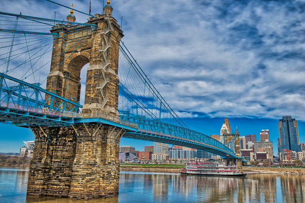 John A. Roebling Suspension Bridge by Barry Fowler