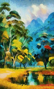 Java Landscape art Indonesia 18k2