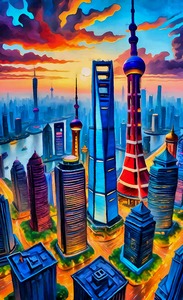 Shanghai skyline cityscape 4