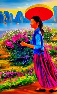 VN girl Halong bay 1