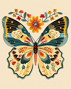 Whimsical Butterfly Bloom: Art Print for Enchanting Home Decor