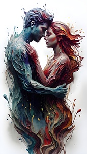Passionate Flow: A Fusion of Love and Art