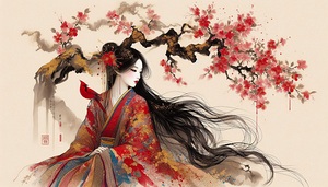 Ethereal Beauty Under the Cherry Blossoms