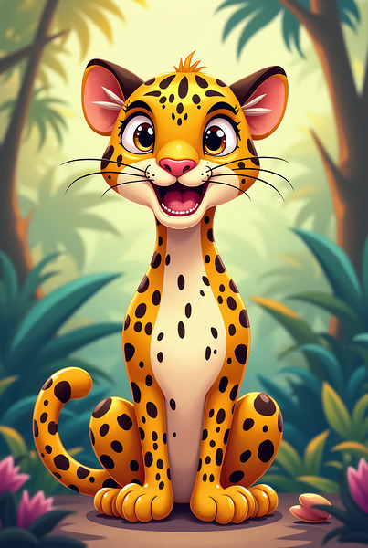 Playful Leopard Cub Print