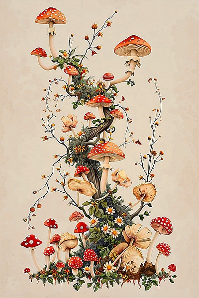 Whimsical Mushroom Garden: A Touch of Enchantment Print