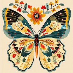 Whimsical Butterfly Bloom: Art Print for Enchanting Home Decor