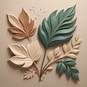 Minimalist-Abstract Leaf and Flower 1 by Adil Albalushi