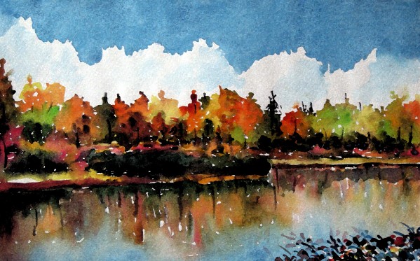 Watercolor Landscape by Chayim Shvarzblat