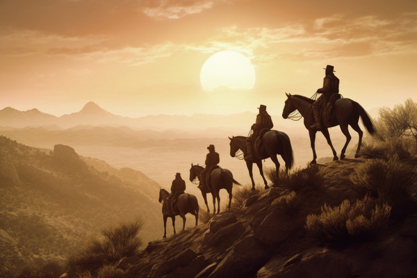 Les Journees Calvert: Cowboys Sunset 1 by Nancy Calvert