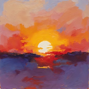 Vibrant Sunset Over Calm Waters