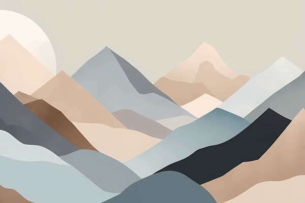 Abstract Mountain Landscape Print