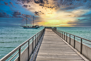 Sunset Pier on the Black Sea