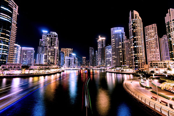 dubai marina by night  0200 Print