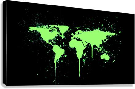 world map splatter Canvas Print