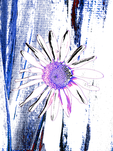 Abstract Daisy on a Bold Striped Background