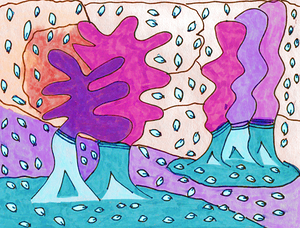 Abstract Whimsical Colour Forest