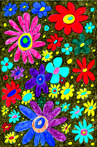 Abstract Colourful Florals