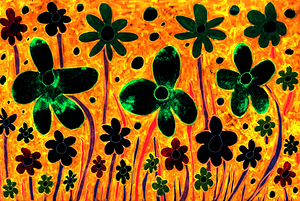 Abstract Energetic Whimsical Garden