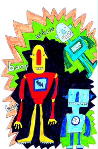 Whimsical Robot Trio