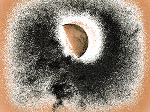 Abstract Textured Disintegrating Moon