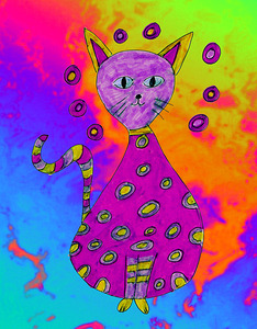 Abstract Vibrant Cosmic Cat