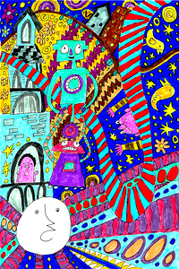 Abstract Vibrant Doodle Fantasy