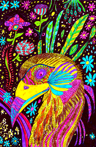 Abstract Psychedelic Bird