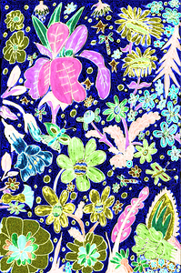 Abstract Evening Textured Floral Display