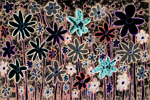 Abstract Contrasting Floral Display