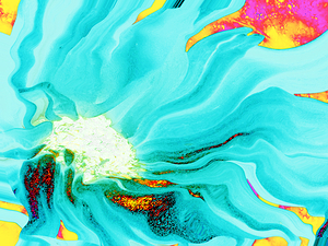 Abstract Blue Flowing Daisy Flower 