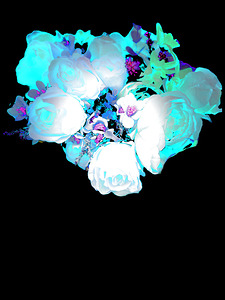 Abstract Blue Green Rose Bouquet