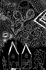 Abstract Monochrome Houses 