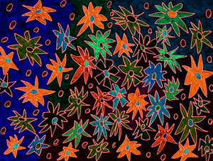 Abstract Vivid Floral Explosion