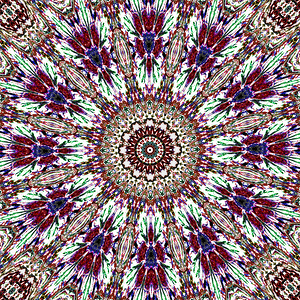 Abstract Kaleidoscope Mandala Pattern Red and Blue