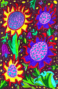 Abstract Flowers Design