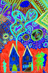 Abstract Colourful Houses