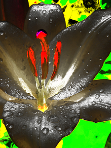 Abstract Vibrant Graffiti Lily Flower