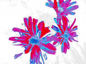 Abstract Bright Daises