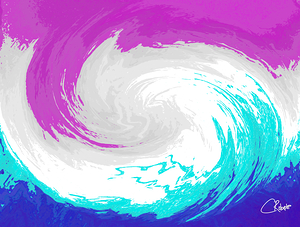 Abstract Vibrant Swirling Melting Forest