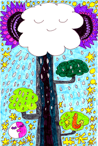 Abstract Doodle Art Cloud Burst 