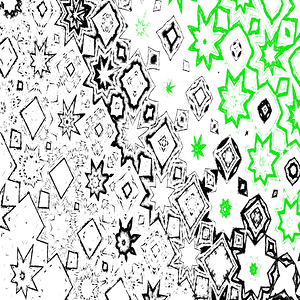 That Stars Pattern in White and Green