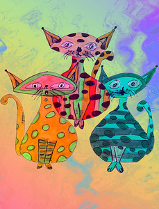 Abstract Cosmic Cats by Catriona Roberts Nature Photography and Designs