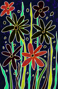 Abstract Vibrant Colourful Blooms