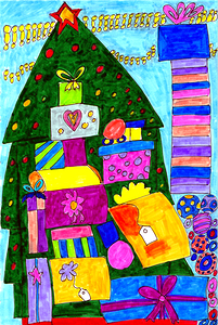 Abstract Doodle Art Festive Season