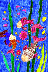 Abstract Doodle Art Fish