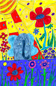 Abstract Colourful Elephant