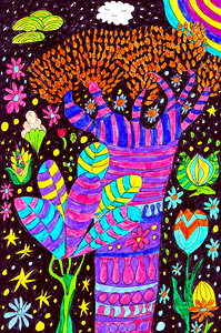 Abstract Whimsical Plants