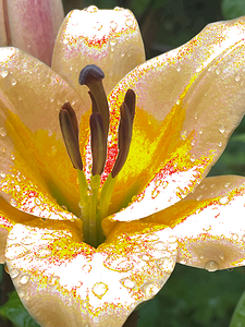 Abstract Vibrant Dew Drop Lily Flower