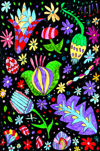 Abstract Lively Flowers